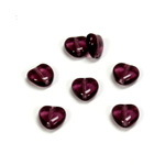 Czech Pressed Glass Bead - Smooth Heart 08x8MM AMETHYST