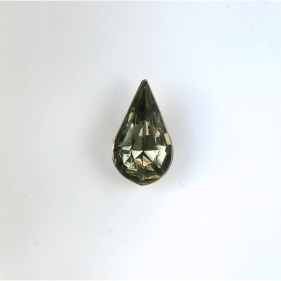 Glass Point Back Foiled Tin Table Cut (TTC) Stone - Pear 10x6MM BLACK DIAMOND