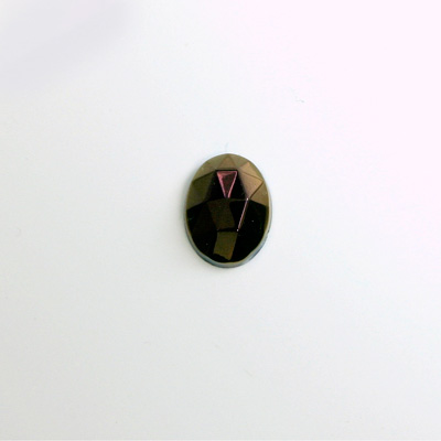 Glass Flat Back Rauten Rose - Oval 10x8MM IRIS BROWN Coated