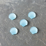 Glass Cabochon - Shell 08x7MM MATTE AQUA Foiled