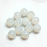 Glass No-Hole Ball - 08MM WHITE OPAL