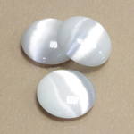 Fiber-Optic Cabochon - Round 18MM CAT'S EYE WHITE