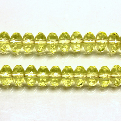 Czech Glass Fire Polish Bead - Rondelle Donut 07x4MM JONQUIL