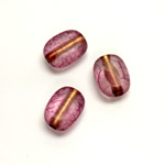 Plastic Bead - Bronze Lined Veggie Color Smooth Flat Keg 13x10MM  MATTE AMETHYST