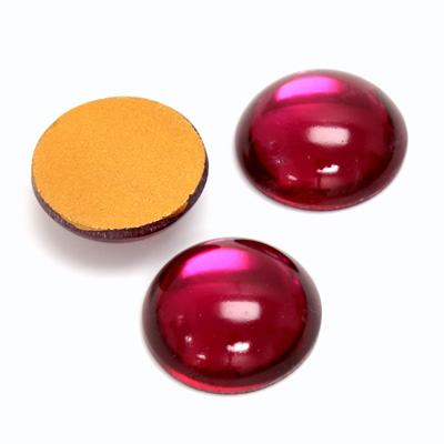 Glass Medium Dome Foiled Cabochon - Round 18MM FUCHSIA