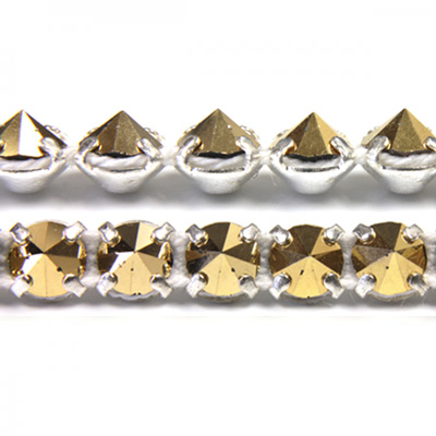 Preciosa Metal Spike Banding 1 Row - Round 19SS AURUM/SILVER