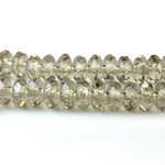 Chinese Cut Crystal Bead - Rondelle 04x6MM BLACK DIAMOND