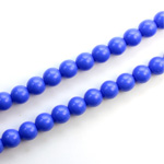 Czech Pressed Glass Bead - Smooth Round 06MM BLUE