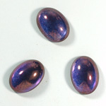 Glass Medium Dome Coated Cabochon - Oval 18x13MM LUSTER PURPLE