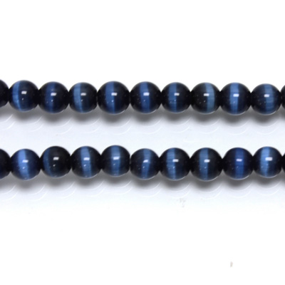 Fiber-Optic Synthetic Bead - Cat's Eye Smooth Round 05MM CAT'S EYE BLUE