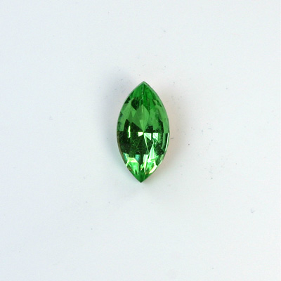 Glass Point Back Foiled Tin Table Cut (TTC) Stone - Navette 15x7MM PERIDOT