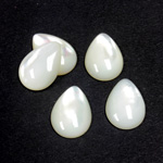 Shell Flat Back Cabochon - Pear 14x10MM WHITE MOP