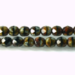 Czech Glass Fire Polish Bead - Round 07MM TIGEREYE