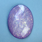 Plastic Flat Back Faceted Cabochons - Rauten Rose - Stone - Oval 40x30MM OPAL LILAC DYED