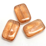 Plastic  Bead - Mixed Color Smooth Flat Rectangle 22x14MM BEIGE QUARTZ