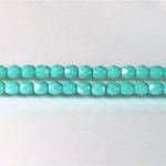 Czech Glass Fire Polish Bead - Round 04MM TURQUOISE