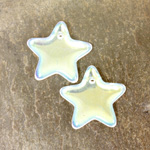 German Pressed Glass Pendant - Smooth Star 15MM CRYSTAL AB