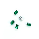 Plastic Point Back Foiled Stone - Cushion Octagon 06x4MM EMERALD