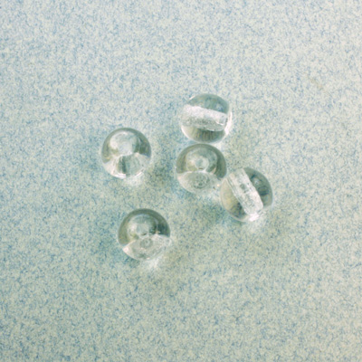 Czech Pressed Glass Large Hole Bead - Round 08MM CRYSTAL