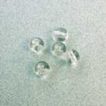 Czech Pressed Glass Large Hole Bead - Round 08MM CRYSTAL
