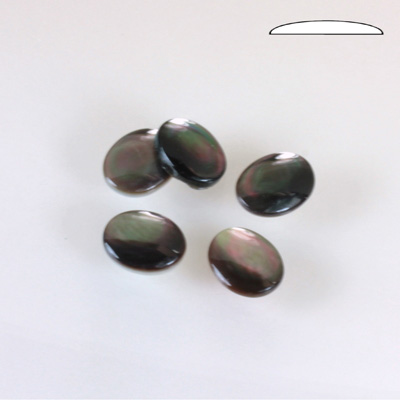 Shell Flat Back Cabochon - Oval 10x8MM BLACK TAHITI PEARL