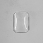 Czech Glass Medium Dome Transparent Cabochon - Cushion Octagon 25x18MM CRYSTAL Unfoiled