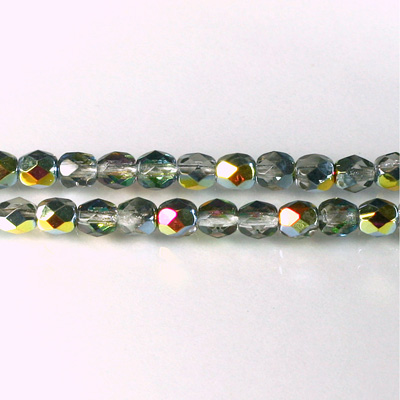 Czech Glass Fire Polish Bead - Round 05MM 1/2 Coated MAREA