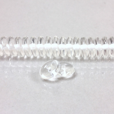 Czech Pressed Glass Bead - Smooth Rondelle 8MM CRYSTAL