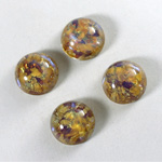 Glass Medium Dome Lampwork Cabochon - Round 13MM TOPAZ OPAL (0615)