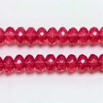 Czech Glass Fire Polish Bead - Rondelle Donut 07x4MM OPAL ROSE