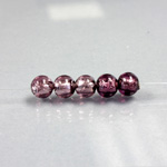 Czech Glass Lampwork Bead - Smooth Round 06MM AMETHYST SILVER LINED