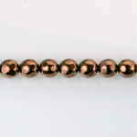 Czech Glass Pearl Bead - Round Faceted Golf 6MM DARK BROWN 70419