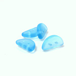 Czech Pressed Glass Bead - Half-Circle Rondelle 13x6MM MATTE AQUA