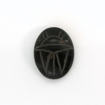 Gemstone Flat Back Carved Scarab 20x15MM BLACK OBSIDIAN