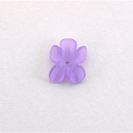 German Plastic Flower with Center Hole - 15x12MM MATTE AMETHYST