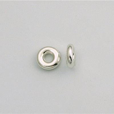 Metalized Plastic Smooth Bead - Ring 08MM SILVER