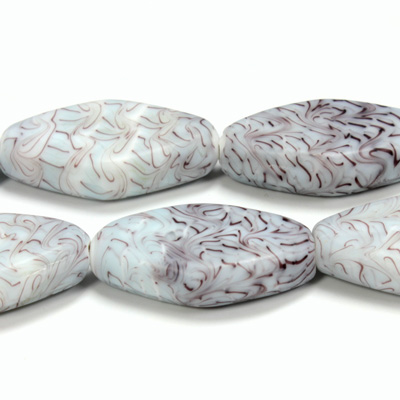 Glass Lampwork Bead - Kite Diamond Shape 30x20MM MATTE GRANITE MATRIX