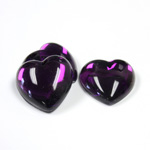 Plastic Flat Back Foiled Cabochon - Heart 18.5MM AMETHYST