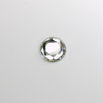 Glass Flat Back Rose Cut Fancy Foiled Stone - Round 09MM CRYSTAL