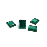 Glass Buff Top Foiled Cabochon - Cushion 10x8MM EMERALD