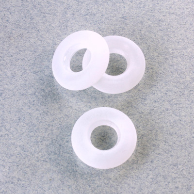 Plastic Bead - Smooth Round Ring 16MM MATTE CRYSTAL