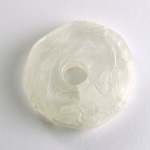 Plastic Bead - Linen Quartz Color Smooth Abstract Donut 35MM MATTE CRYSTAL