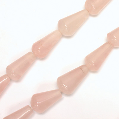 Gemstone Bead - Pear Smooth 15x8MM ROSE QUARTZ