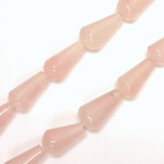 Gemstone Bead - Pear Smooth 15x8MM ROSE QUARTZ