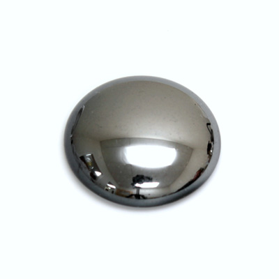 Glass Medium Dome Coated Cabochon - Round 25MM HEMATITE