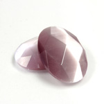 Fiber-Optic Flat Back Cabochon - Rauten Rose Oval 25x18MM CAT'S EYE LT PURPLE