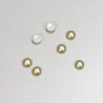 Glass Medium Dome Cabochon Pearl Spray Finish - Round 05MM LT OLIVE