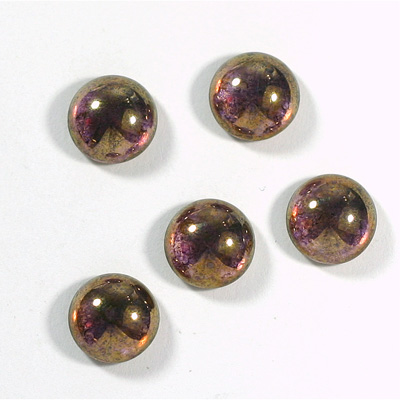 Glass Medium Dome Coated Cabochon - Round 11MM LUSTER TAUPE