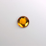 Glass Flat Back Rose Cut Fancy Foiled Stone - Round 09MM TOPAZ