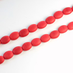 Czech Pressed Glass Bead - Flat Oval 08x6MM MATTE RED